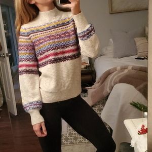 Sold A+F | FAIR ISLE MOCK NECK SWEATER